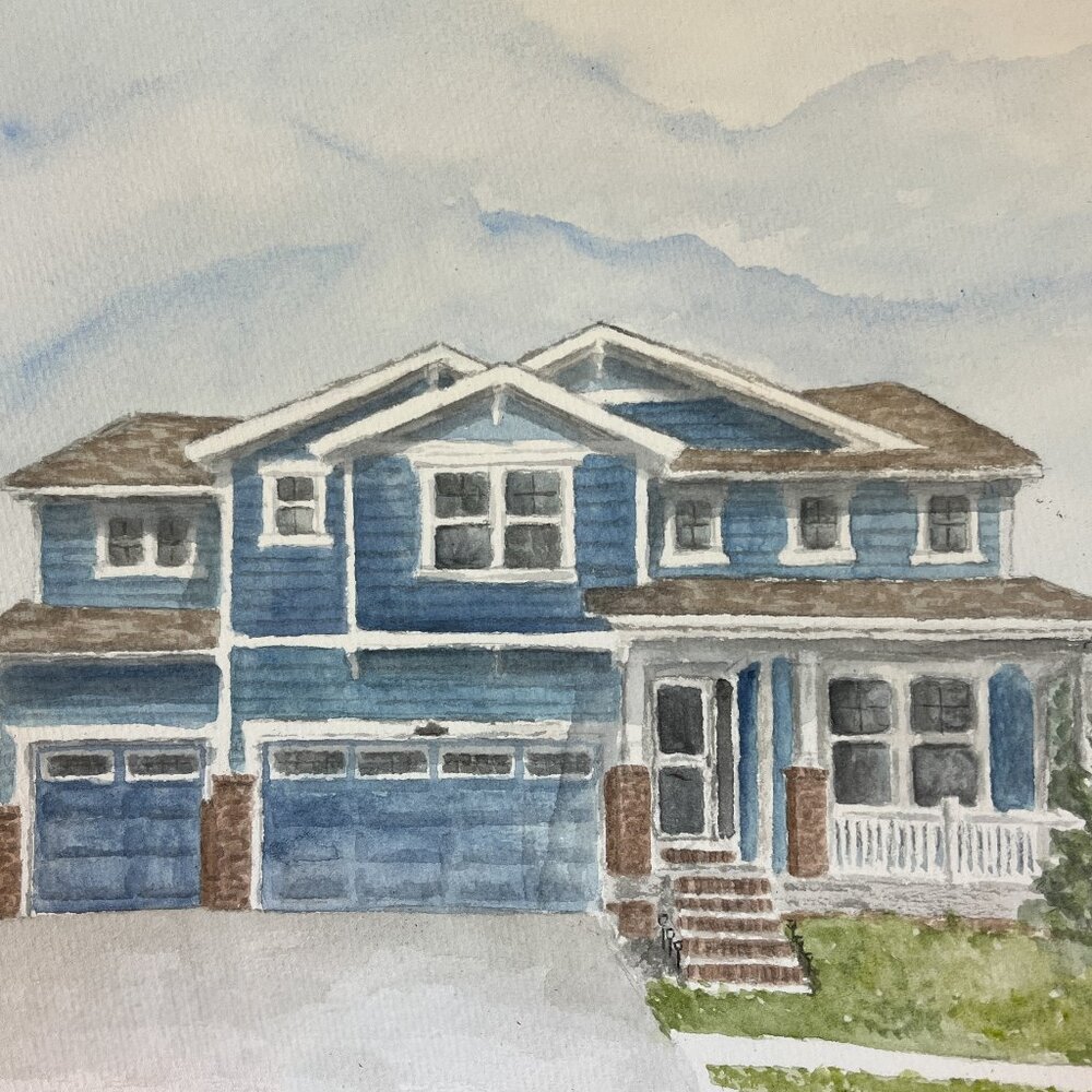 Watercolor Home Portrait